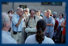 Le président à Trélazé, lors des Journées du Patrimoine 2003